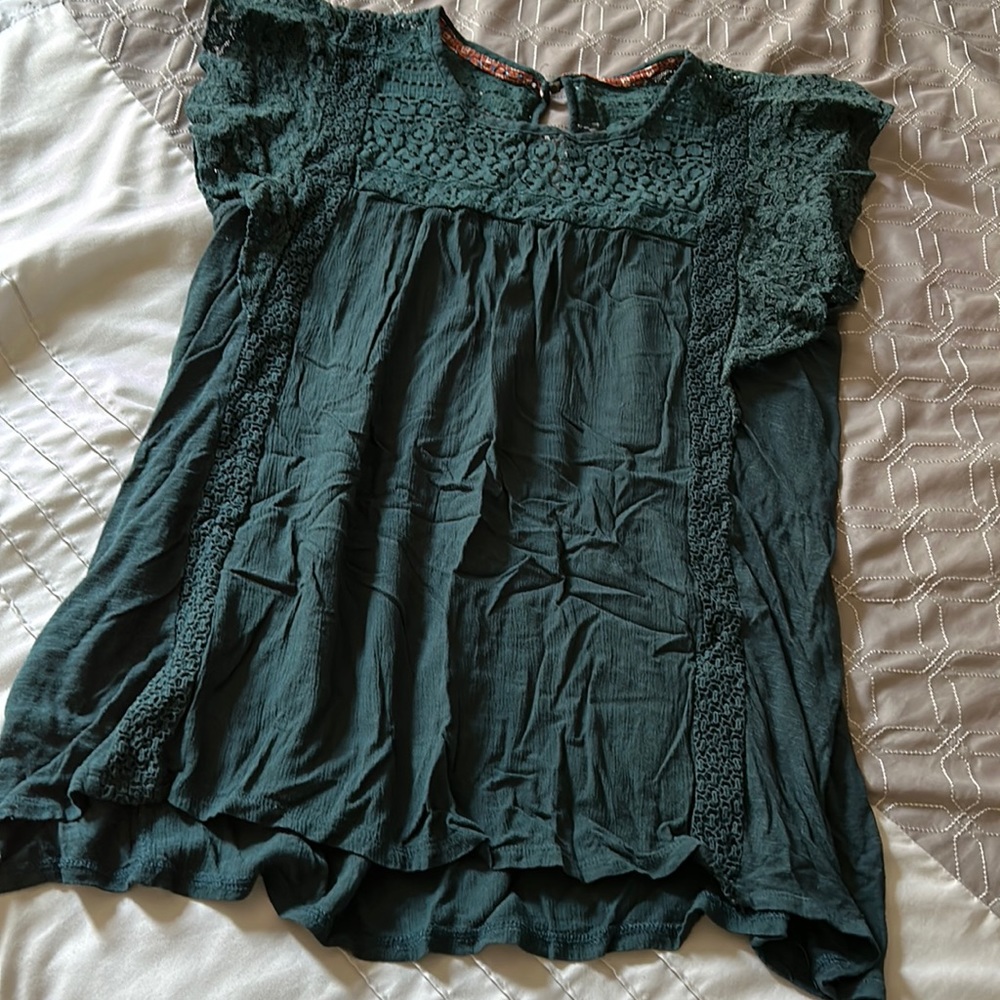 KNOX ROSE-XL-teal blouse